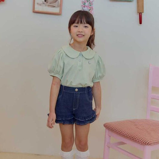 Melikey Heart Label Collar T-Shirt (JS~JM)