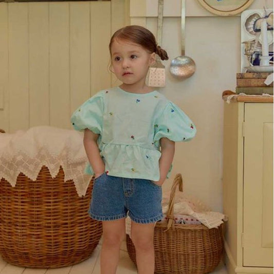Melikey Flower Puff Blouse (JS~JM)