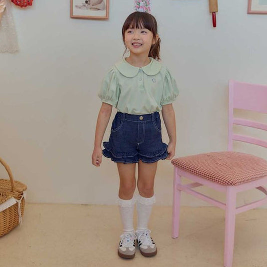 Melikey Nana Linen Frill Shorts (JS~JM)
