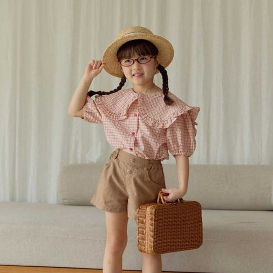 Melikey Salty Check Collar Blouse (JS~JM)