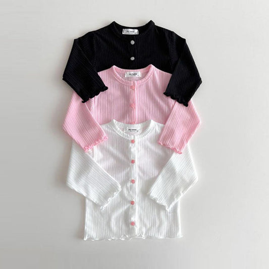 Cooling Cardigan Korean infant sweater in black made in Korea