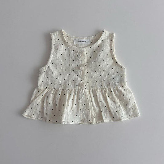 Snowflake Sleeveless Blouse Korean infant blouse in dot made in Korea
