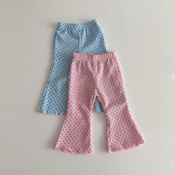 Polka Dot Bootcut Pants Korean infant pants in sky blue made in Korea
