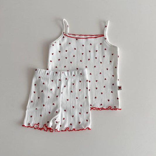 Spaghetti Strap Loungewear Korean infant loungewear in floral made in Korea