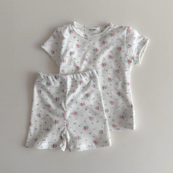 Floral Loungewear Korean infant loungewear in mint made in Korea