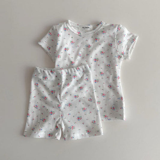 Floral Loungewear Korean infant loungewear in mint made in Korea