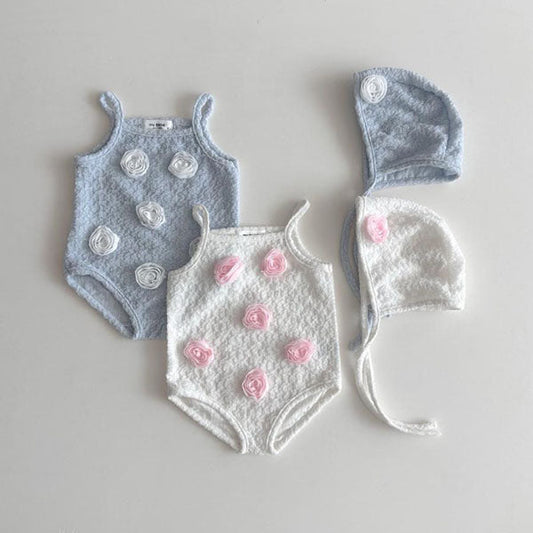 Corsage Swimsuit Korean infant swimsuit in ivory made in Korea