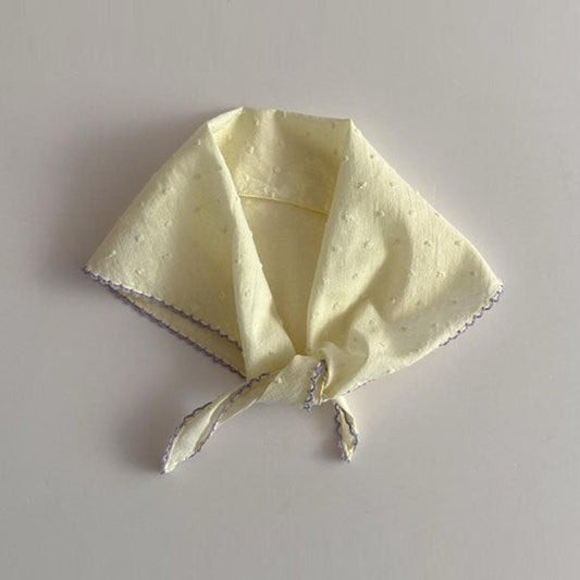 Picot Trim Bonnet Korean infant accessory in light yellow made in Korea