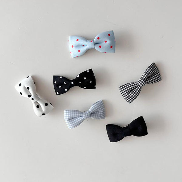 Ribbon Hair Clip Set Korean infant set in white set made in Korea