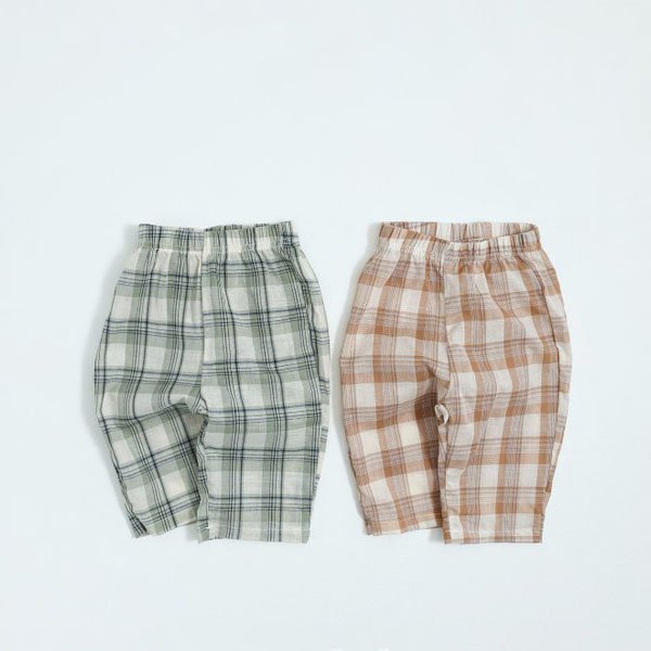 Oott Bebe Gauze Check Pants (Full Length)