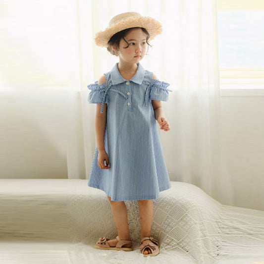 Pudding Collared Striped Dress