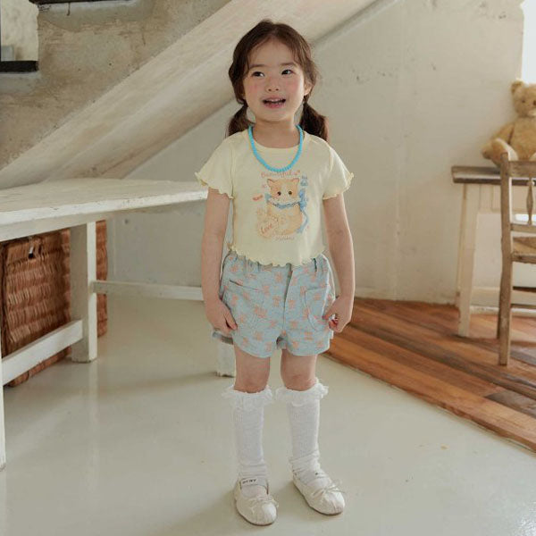 Color Ribbon Shorts Korean toddler shorts in pink made in Korea