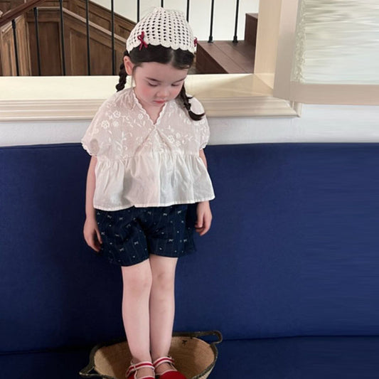 Ii Maem Maem Ribbon Denim Shorts
