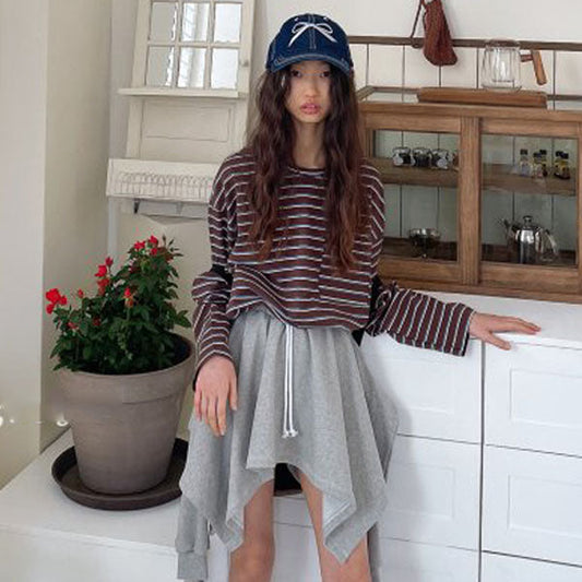 Pocket Stripe Loose Tee Korean juniors t-shirt in neon made in Korea
