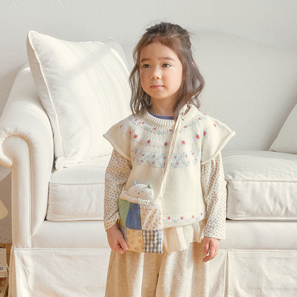 Crema Knit Pullover Korean toddler sweater in ivory made in Korea
