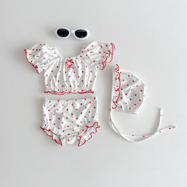 Ruffle Bikini Swimsuit Korean toddler swimsuit in dot made in Korea