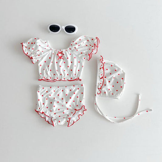 Ruffle Bikini Swimsuit Korean toddler swimsuit in dot made in Korea