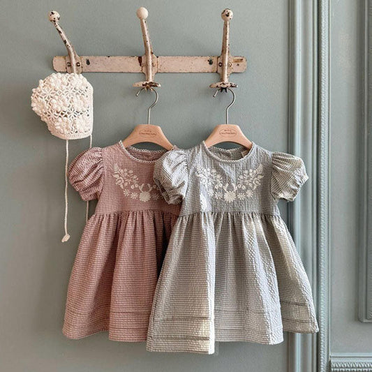 Hannah Embroidery Dress Korean toddler dress in pink made in Korea