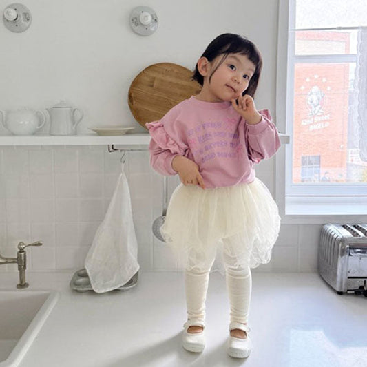 Darling Tutu Skirt Leggings Korean juniors pants in pink made in Korea
