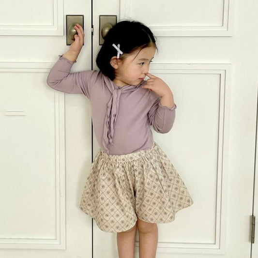 Caramel Ribbon Tee Korean toddler t-shirt in ivory made in Korea