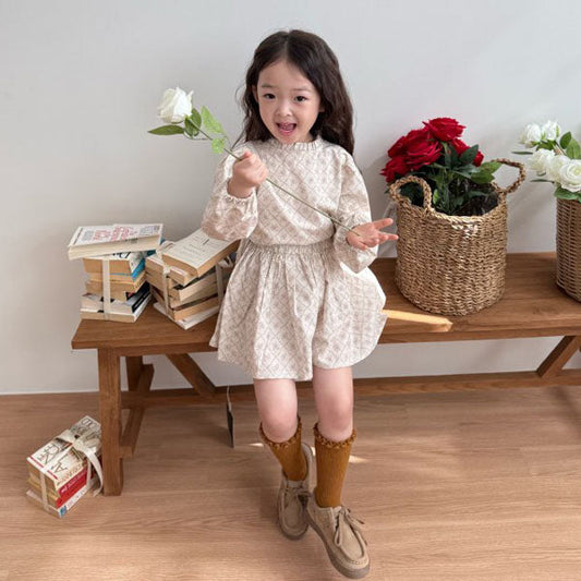 26 Floral Skort Korean toddler skort in ivory made in Korea