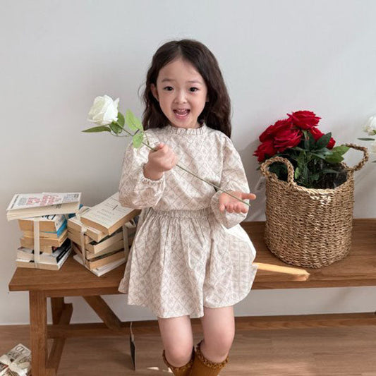 26 Floral Blouse Korean toddler blouse in ivory made in Korea