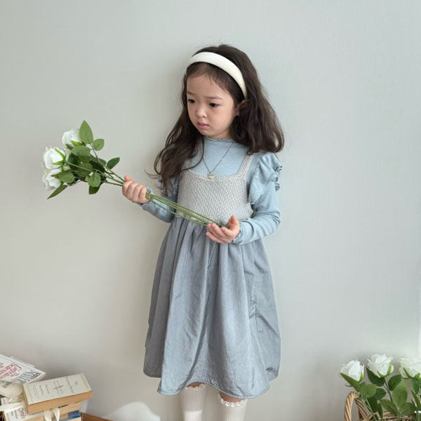 French Flutter Sleeve Tee Korean toddler t-shirt in ivory made in Korea