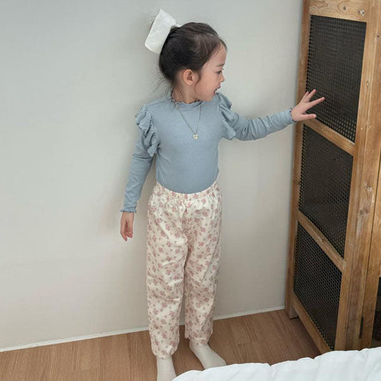 Blossom Floral Pants Korean toddler pants in ivory made in Korea