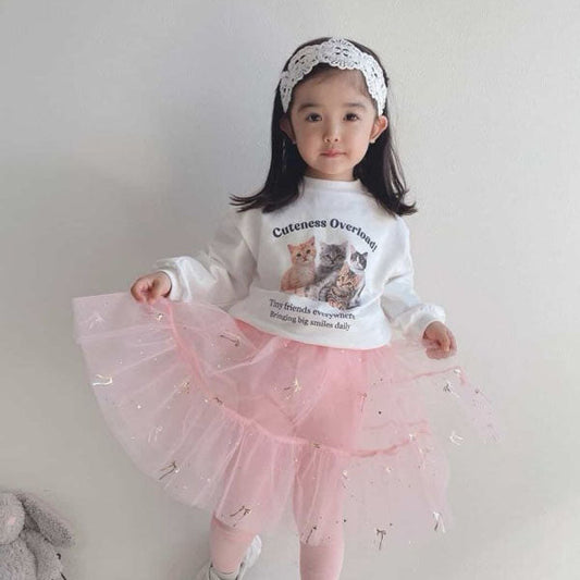 Meow T-Shirt Korean juniors t-shirt in ivory made in Korea