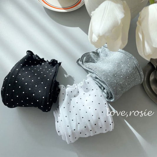 Polka Dot Knee-High Socks Korean kids accessory in ivory made in Korea