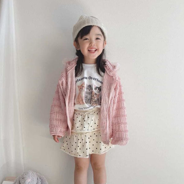 Mimi Lace Zip-Up Korean juniors jacket in ivory made in Korea