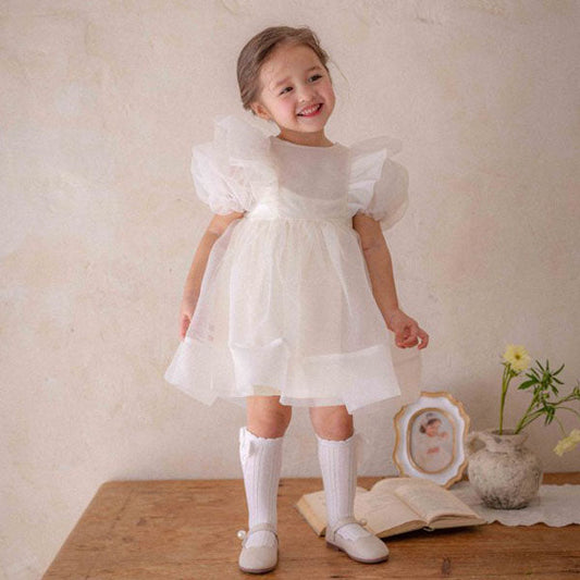 Ines Organza Dress Korean toddler dress in cream made in Korea