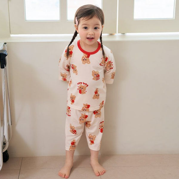 2026 SS Tencel Modal Stretch Cropped Loungewear Korean toddler loungewear in red bag made in Korea