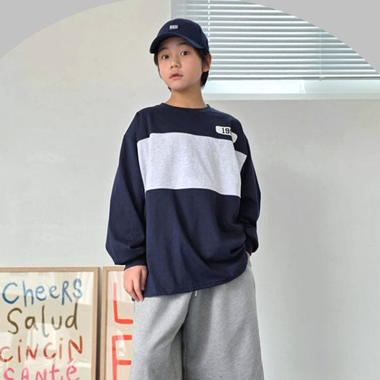 Block Tee Korean toddler t-shirt in navy made in Korea