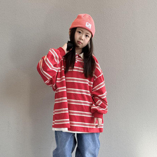 Campus Collar Tee Korean toddler t-shirt in navy made in Korea