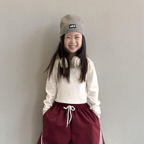 Edge Cropped Tee Korean toddler t-shirt in gray made in Korea