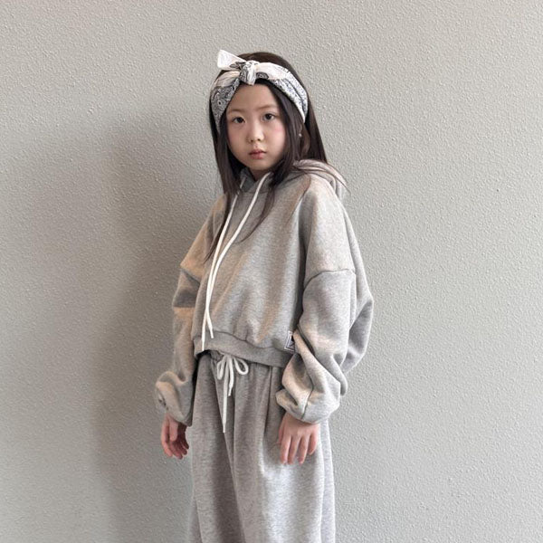 Less Cropped Hoodie Korean toddler sweater in gray made in Korea