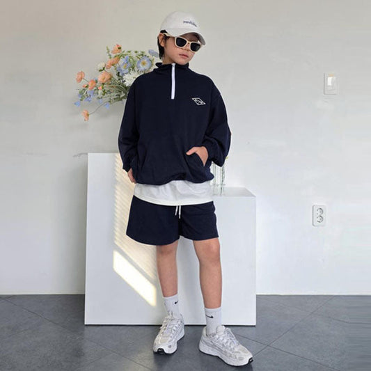 Half Notch Set Korean toddler set in navy made in Korea