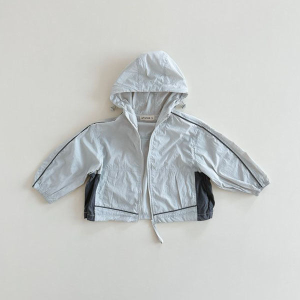 Color-Block Windbreaker Korean toddler jacket in blue made in Korea