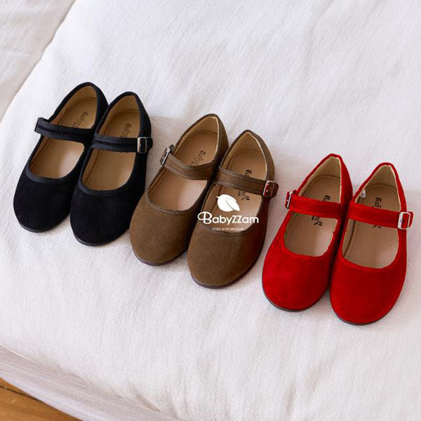 Y901 Shasha Flats Korean infant shoes in black made in Korea