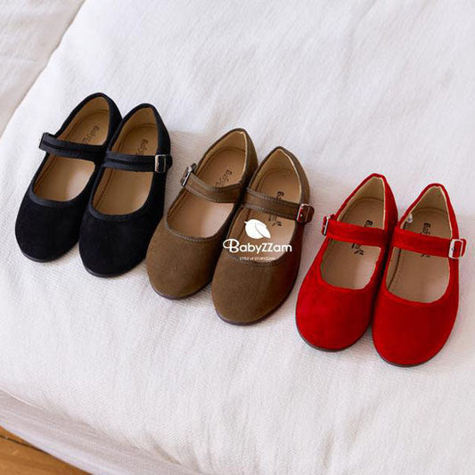Y901 Shasha Flats Korean infant shoes in black made in Korea