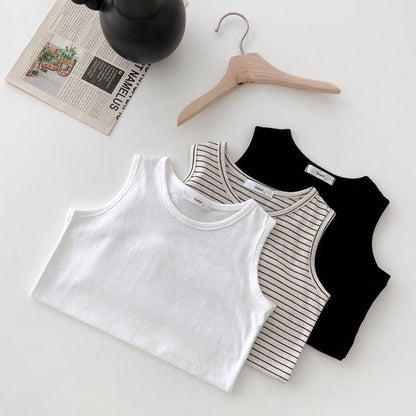 Layered Tank Top Tee Korean toddler t-shirt in stripe made in Korea