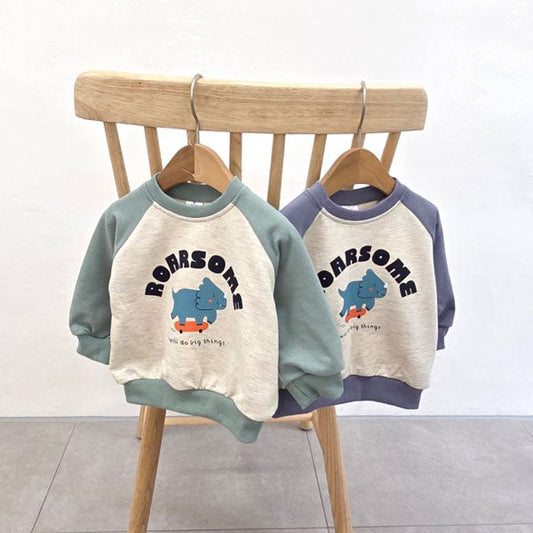 Dinosaur Tee Korean toddler t-shirt in green made in Korea