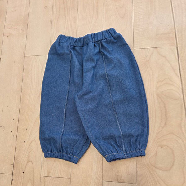 Pintuck Bloomers Pants Korean toddler bloomer in blue denim made in Korea