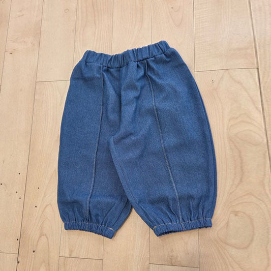 Pintuck Bloomers Pants Korean toddler bloomer in blue denim made in Korea