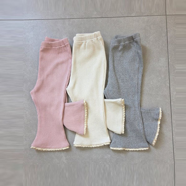 Ribbed Flare Pants Korean toddler pants in pink made in Korea