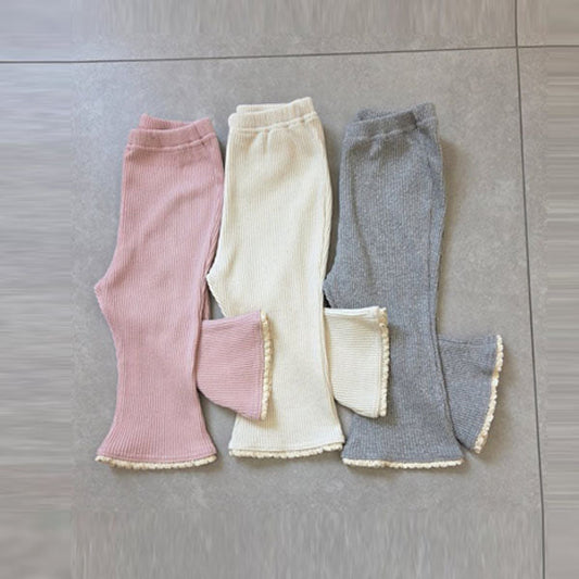Ribbed Flare Pants Korean toddler pants in pink made in Korea