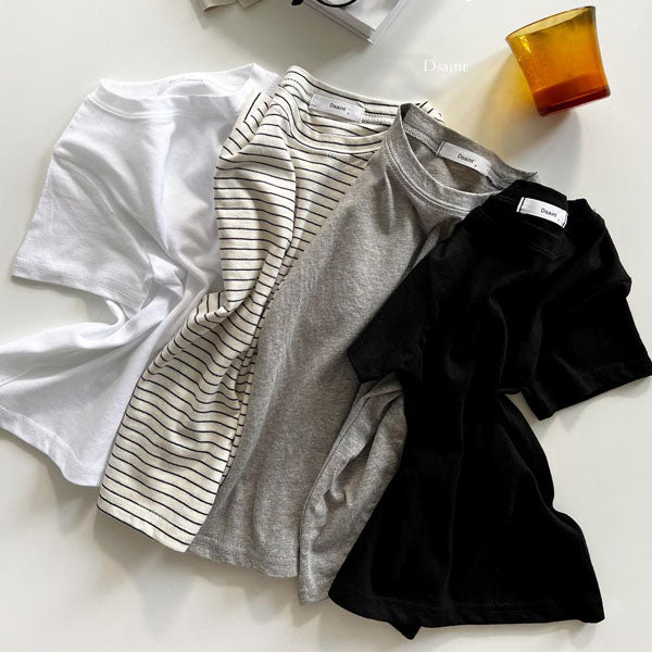 Basic Inner Tee Korean toddler t-shirt in stripe made in Korea