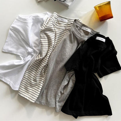 Basic Inner Tee Korean toddler t-shirt in stripe made in Korea