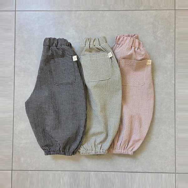 Check Pants Korean toddler pants in black made in Korea